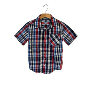 Tommy Hilfiger Boys Shirt M Red White Blue Plaid